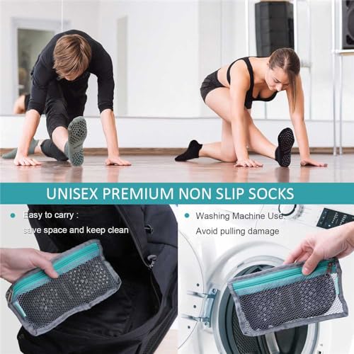 Hylaea Unisex Non Slip Socks with Grip for Yoga, Hospital, Pilates, Barre | Ankle, Cushioned - Image 5