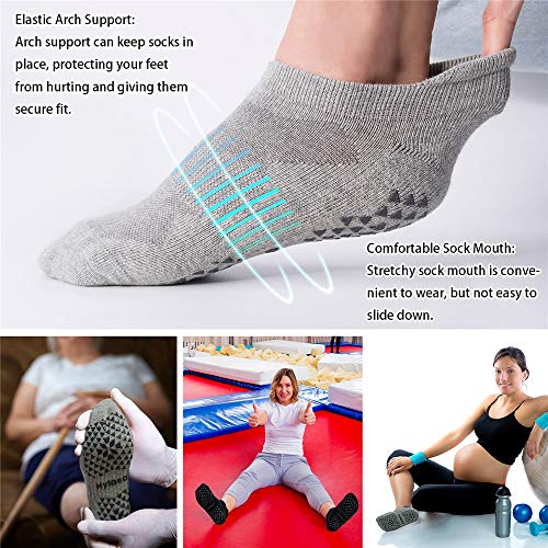 Hylaea Unisex Non Slip Socks with Grip for Yoga, Hospital, Pilates, Barre | Ankle, Cushioned - Image 3