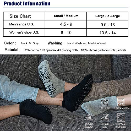 Hylaea Unisex Non Slip Socks with Grip for Yoga, Hospital, Pilates, Barre | Ankle, Cushioned - Image 2