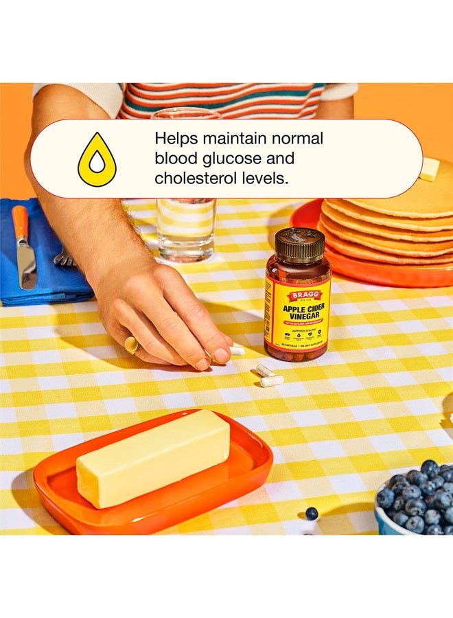 Bragg كبسولات خل التفاح من براج - فيتامين د3 وزنك - 750 ملغ من حمض الأسيتيك - دعم المناعة وإدارة الوزن - غير معدلة وراثيًا، نباتية، خالية من الغلوتين، بدون سكر (3) - Image 5