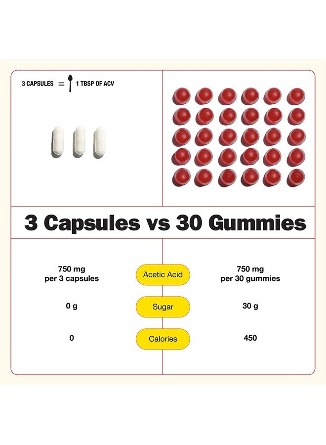 Bragg كبسولات خل التفاح من براج - فيتامين د3 وزنك - 750 ملغ من حمض الأسيتيك - دعم المناعة وإدارة الوزن - غير معدلة وراثيًا، نباتية، خالية من الغلوتين، بدون سكر (3) - Image 4