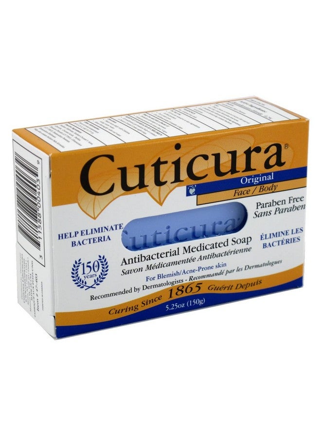 cuticura Deep Cleansing Face And Body Soap Antibacterial Medicated Original Deep Cleansing Bar Soap For Blemishprone Skin 5.25 Oz (Pack Of 6) - Image 1