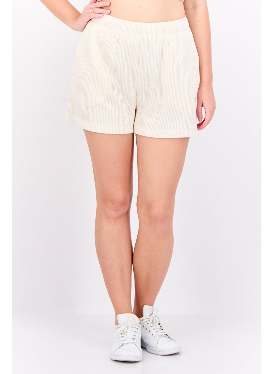 Champion Women Regular Fit Drawstring Outdoor Shorts, Beige  - Image 1