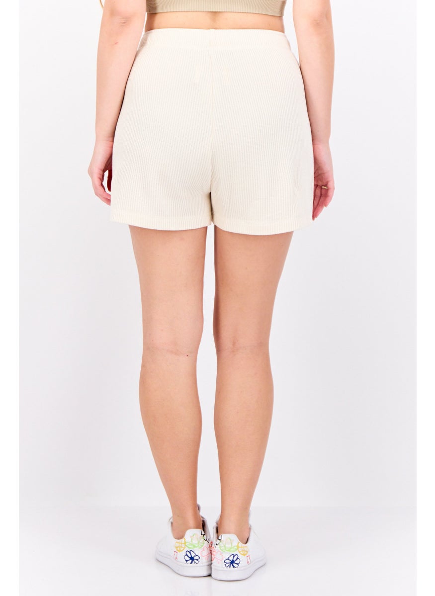 Champion Women Regular Fit Drawstring Outdoor Shorts, Beige  - Image 3