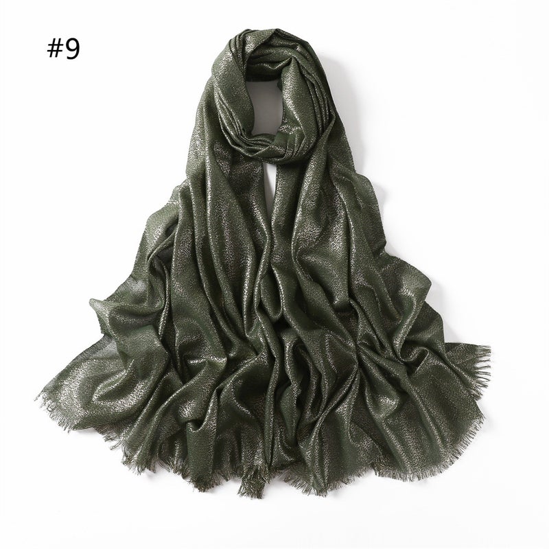 Spring Summer Solid Cotton Scarf Shawl 9# Green 