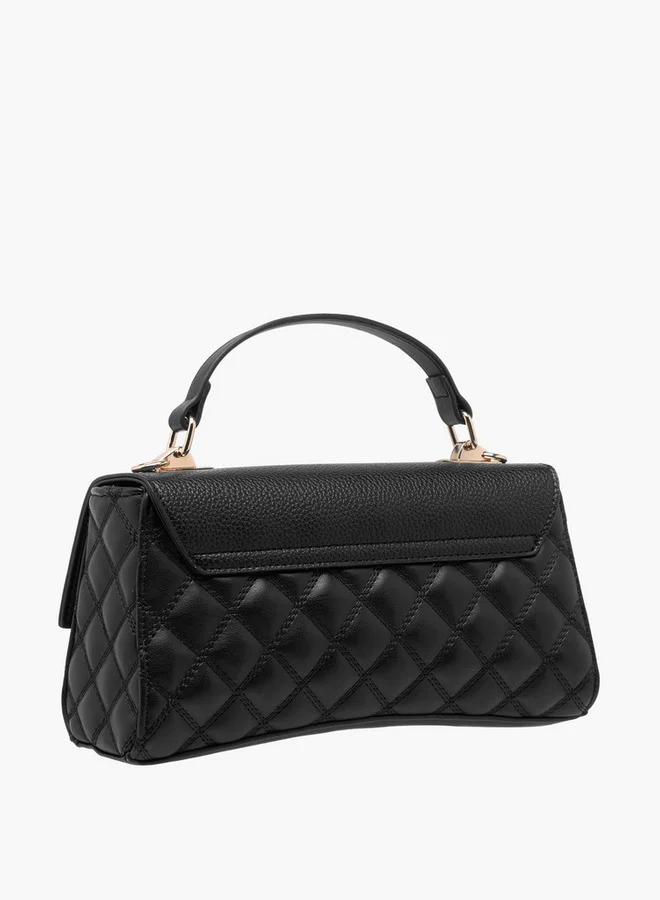 Flora Bella By Shoexpress Women Quilted Crossbody Bag with Detachable Strap and Top Handle