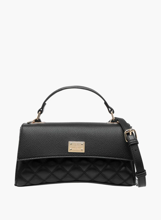 Flora Bella By Shoexpress Women Quilted Crossbody Bag with Detachable Strap and Top Handle
