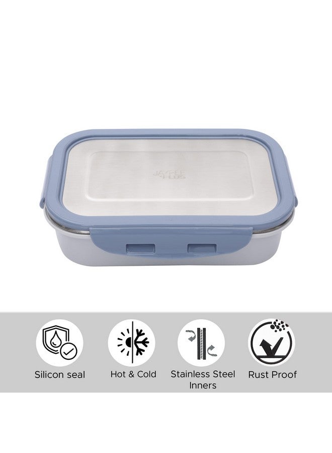 Jaypee Plus Stainless Steel Lunch Box Captainsteel Blue, 500 ml, Suitable for School, Offices and picnics,Microwave Safe - Image 4