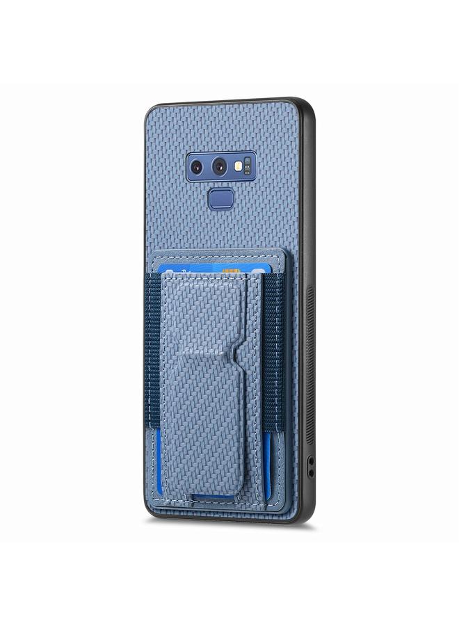 S-TOP Case For Samsung Galaxy Note9 Carbon Fiber Fold Stand Elastic Card Bag Phone Case - Image 2