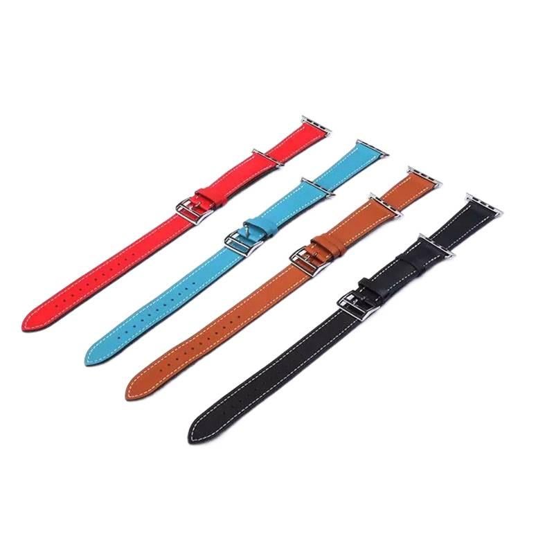 AD Brown Classic Leather Strap Smartwatch Band Compatible with Apple Watch / SE with Adjustable Fit Replacement Strap for Daily Wear - Image 4