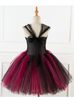 Daddy's Angel Cosplay Tutu Dress For Girls With Horn Headband Black Red  - Image 4