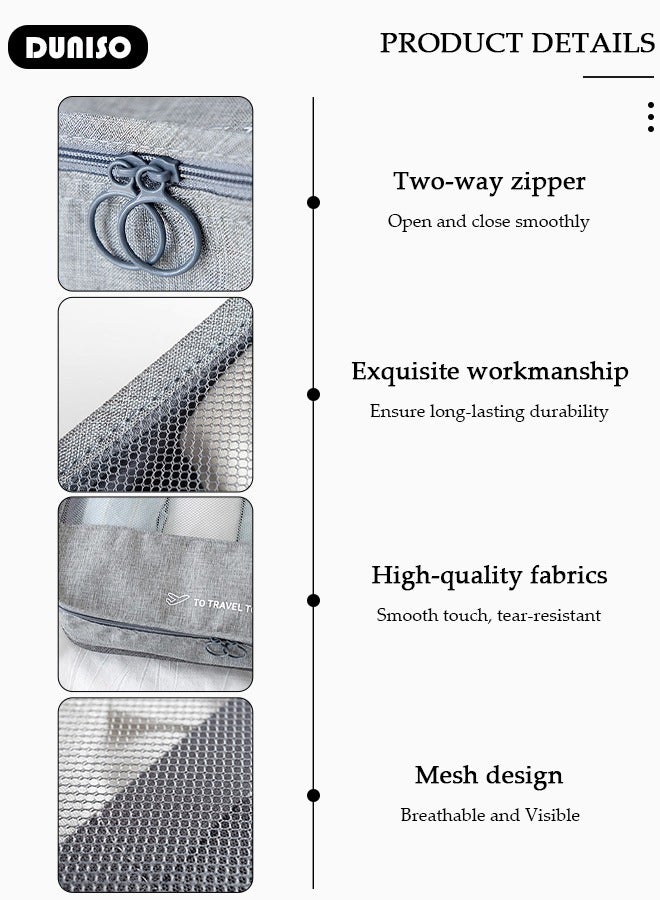 DUNISO 7 Piece Travel Organizer Bags for Luggage, Waterproof and Durable Travel Bags, Packing Cubes for Travel, Compression Cubes for Suitcases, Travel Bags for Clothes, Toiletries, Clothing, Underwear  - Image 2