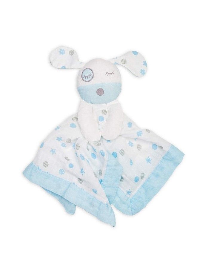lulujo Baby - Muslin Lovey Toy Blue Puppy - Image 1