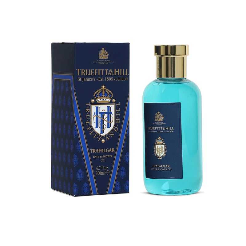 Truefitt & Hill Truefitt  Hill Trafalgar Bath and Body Wash Gel 200ML  Perfect Combination of Spicy and Woody Essence - Image 1
