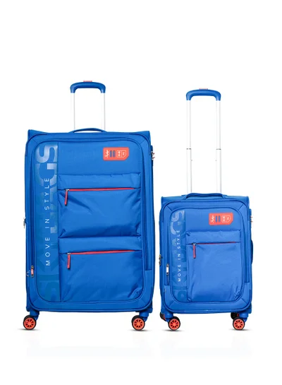 Skybags SET OF 2 VANGUARD PLUS 8W EXP TROLLEY BAGS 20/28inch BRIGHT BLUE