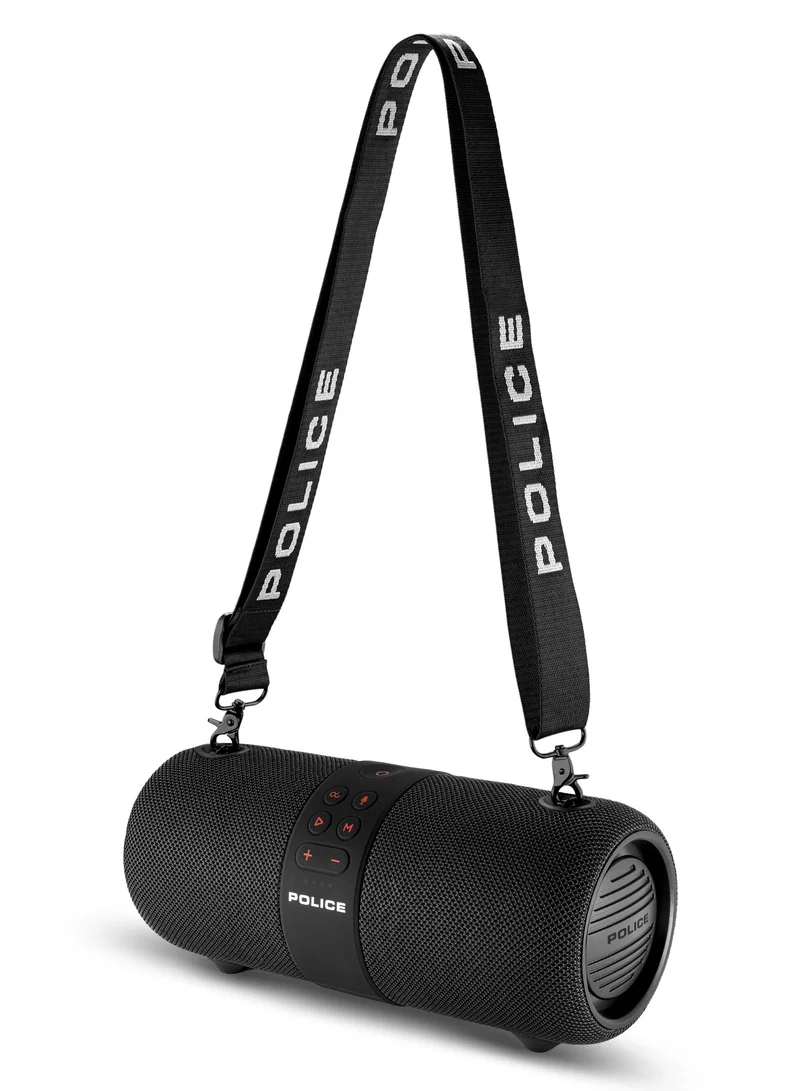 POLICE Foss 2 True Wireless Stereo Speaker with RGB Lights, 70mm Driver, Type-C Charging, Bluetooth 5.3, 3600 mAh, Black - IPX6