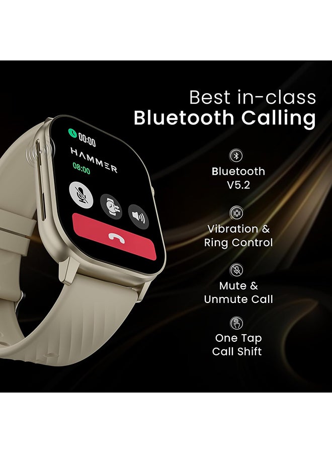 Hammer Renewed - HAMMER Arctic 2.04" Super AMOLED Smart Watch with Bluetooth Calling and Health Tracking - Champagne Gold - Image 5
