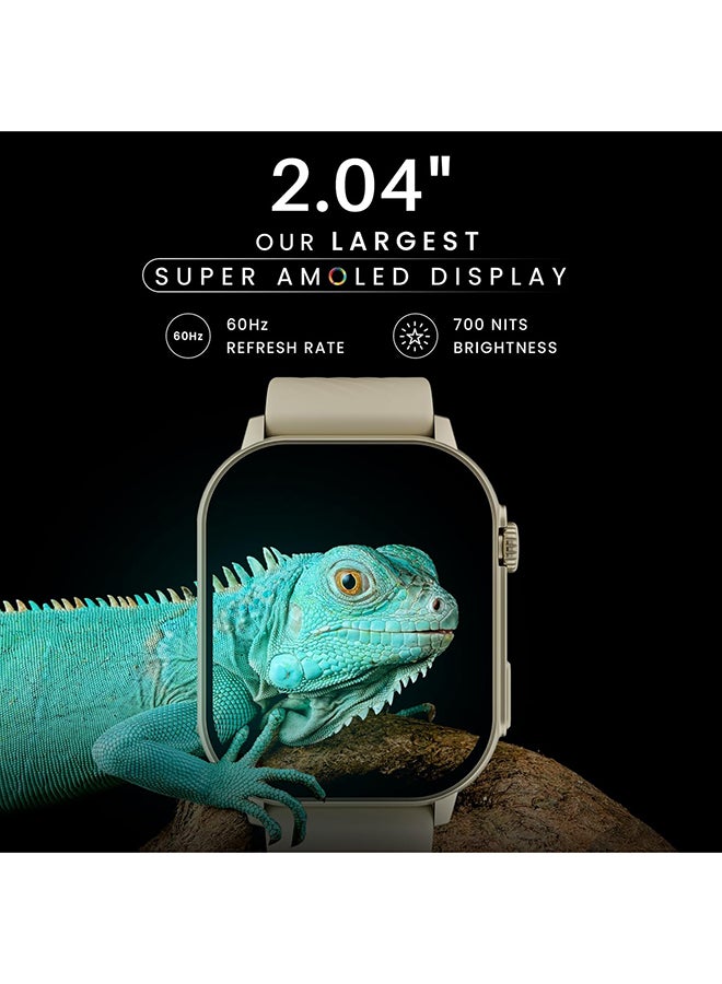 Hammer Renewed - HAMMER Arctic 2.04" Super AMOLED Smart Watch with Bluetooth Calling and Health Tracking - Champagne Gold - Image 2