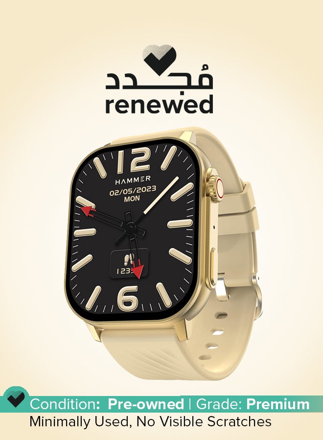 Hammer Renewed - HAMMER Arctic 2.04" Super AMOLED Smart Watch with Bluetooth Calling and Health Tracking - Champagne Gold - Image 1
