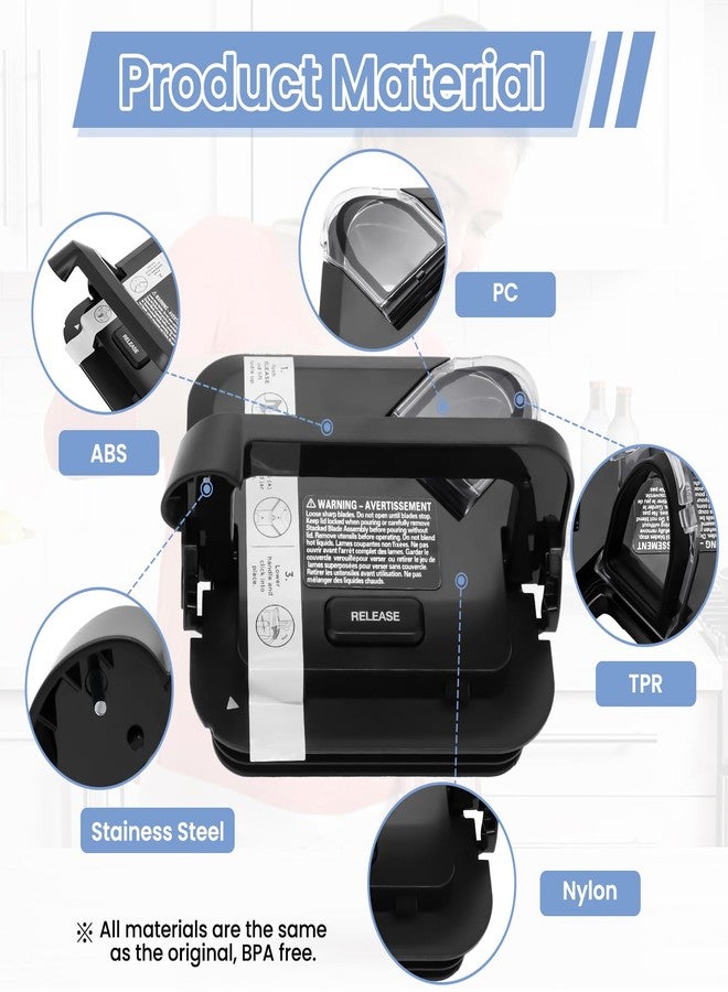 WARDFYT Locking Lid Replacement Compatible with Ninja BL610 BN751 Blender 72oz XL Pitchers New Model, Replacement Newer Square Top Cover for Ninja 72 OZ Pitcher BL642 BL710WM BN701 BN800 BN801 CO610B - Image 5