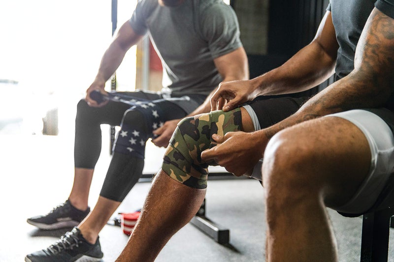 Harbinger Red Line 78-Inch Knee Wraps for Weightlifting (Pair), Camo - Image 3