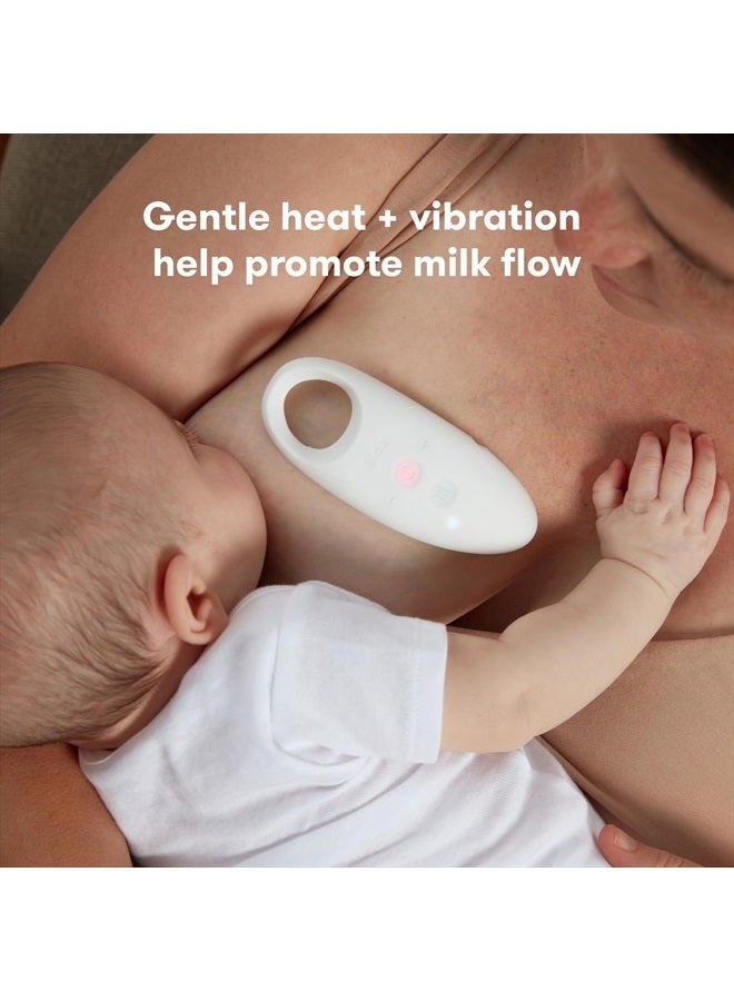 Frida Mom 2-in-1 Lactation Massager - Multiple Modes of Heat + Vibration for Clogged Milk Ducts, Increase Milk Flow, Breast Engorgement - USB Cord Included, White, pink - Image 2