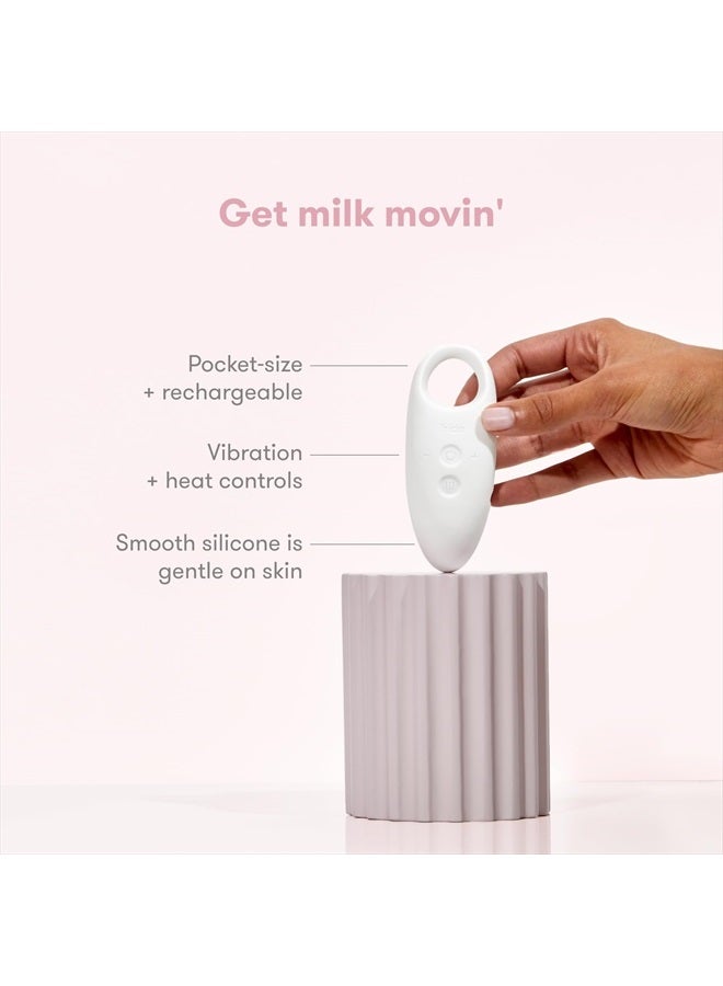 Frida Mom 2-in-1 Lactation Massager - Multiple Modes of Heat + Vibration for Clogged Milk Ducts, Increase Milk Flow, Breast Engorgement - USB Cord Included, White, pink - Image 3
