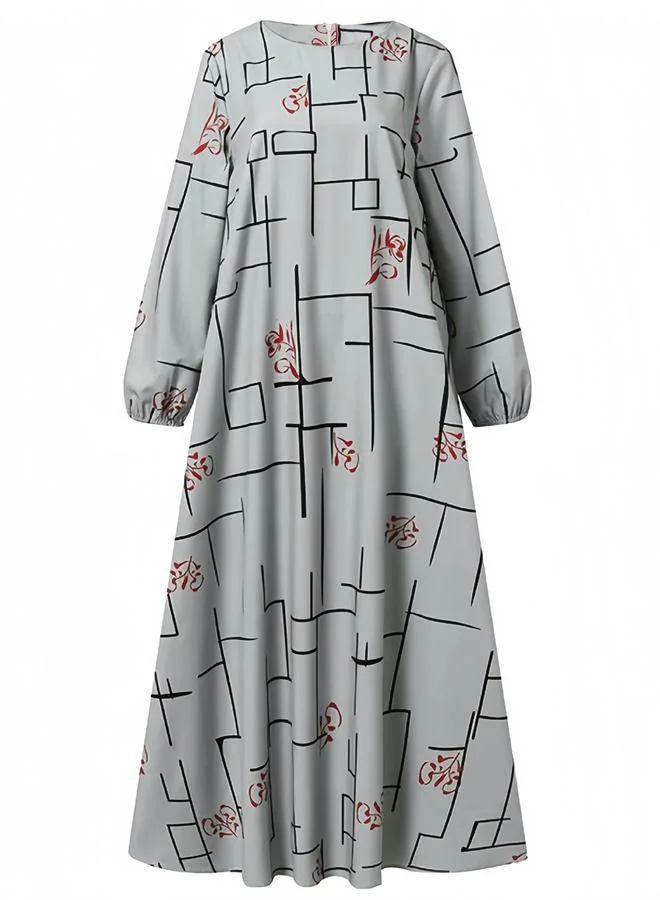 Take Two Take Two Printed Balloon Sleeve A-Line Maxi Dress