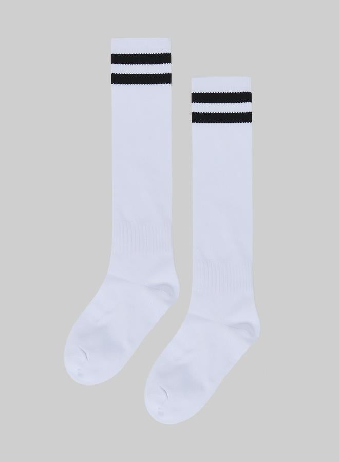 Styli Teen Boys Striped Cuff High Cotton Socks - Image 1