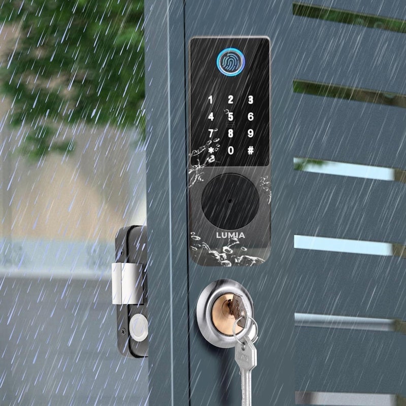 We Technology 5-in-1 Smart Gate Lock: Fingerprint Touch, Remote Tuya App, PIN Keypad, IC Card & Key | Heavy-Duty Waterproof Rim Door Lock for Outdoor Fence, Airbnb, DIY Install - Image 4