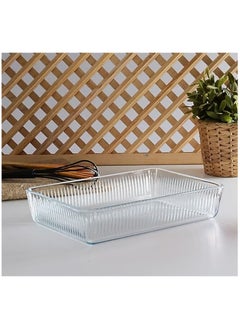 Borcam Borcam Rectangular Glass Baking Tray, 3000 Ml Capacity, 64 Mm Height, 306X209 Mm Diameter - Clear  - Image 3