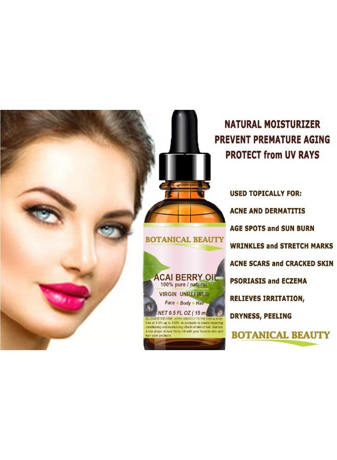 Botanical Beauty Acai Berry Oil 100% Pure Natural Virgin Unrefined Cold Pressed Carrier Oil. 1 Fl.Oz30 Ml. For Face Skin Hair Lip Nails. Rich In Vitamin E - Image 3