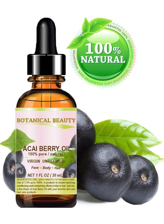 Botanical Beauty Acai Berry Oil 100% Pure Natural Virgin Unrefined Cold Pressed Carrier Oil. 1 Fl.Oz30 Ml. For Face Skin Hair Lip Nails. Rich In Vitamin E - Image 2