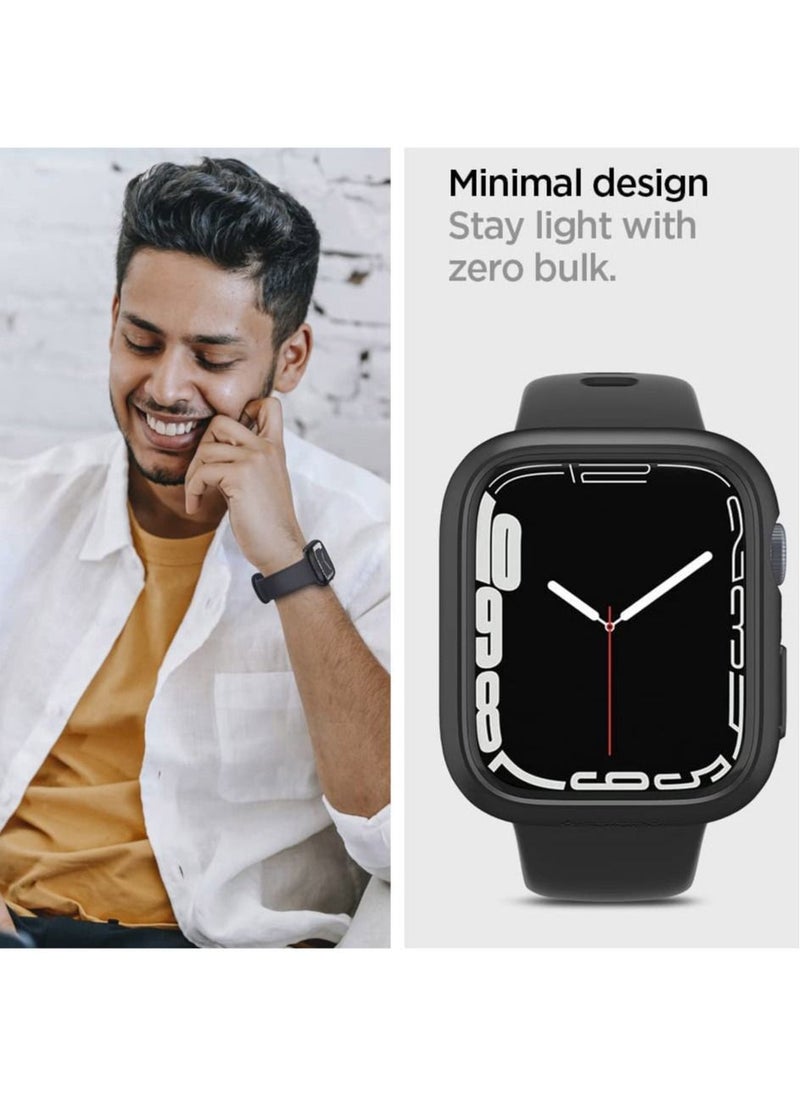 Spigen - غطاء حماية رفيع مناسب لساعة Apple Watch Series 9/8/7 (45 ملم) - أسود - Image 1