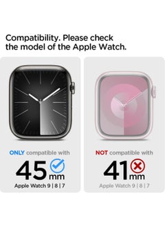 Spigen غطاء حماية رفيع مناسب لساعة Apple Watch Series 9/8/7 (45 ملم) - أسود  - Image 2