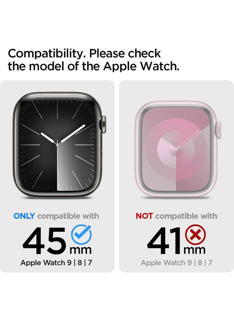 Spigen - غطاء حماية رفيع مناسب لساعة Apple Watch Series 9/8/7 (45 ملم) - أسود - Image 1