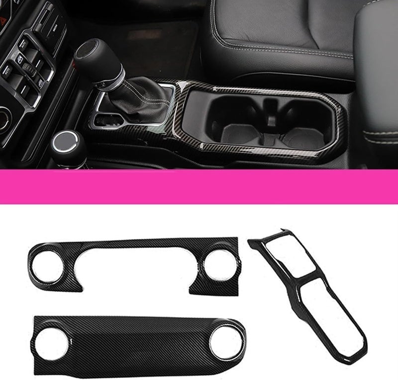 QASULER 3Pc Gear Shift Cover Trim for Jeep - Image 2