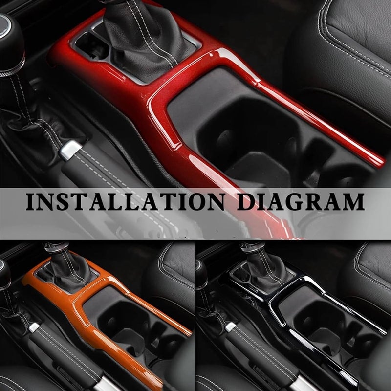 QASULER 3Pc Gear Shift Cover Trim for Jeep - Image 4