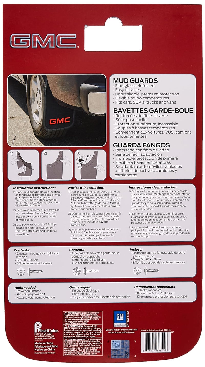 Plasticolor 000545R01 GMC Logo Easy Fit Mud Guard -19 x 11 inch -Set of 2 - Image 4