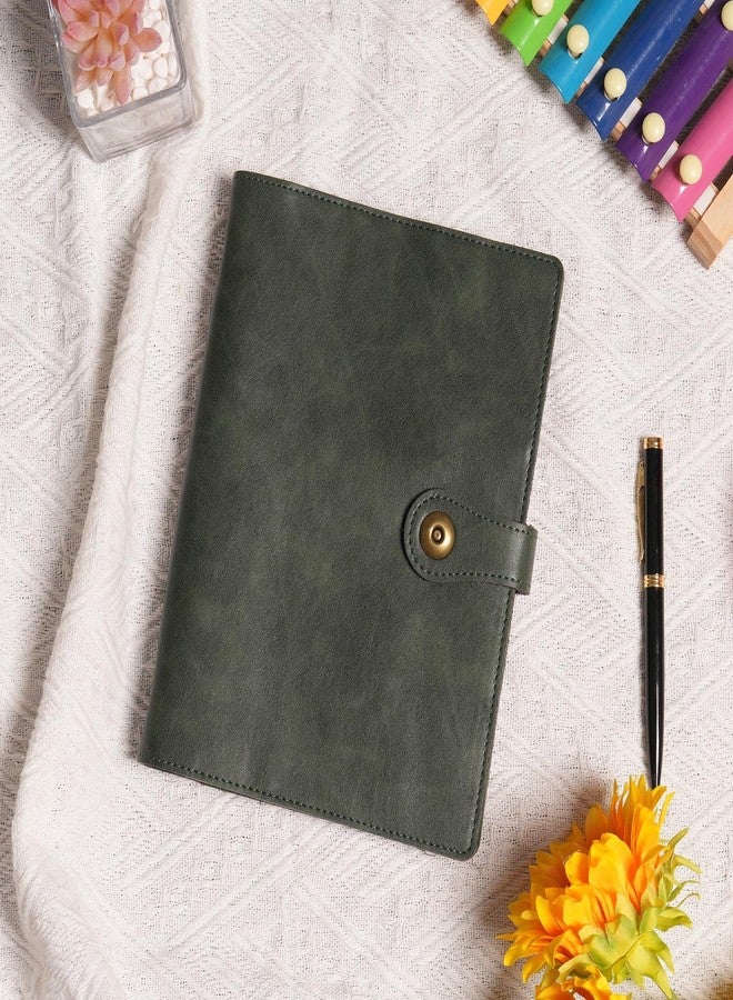 Wonderpool A5 Binder Journal Leather Spiral Notebook Refillable College Ruled Paper, Budget Binder Rings Diary Organizer with Pen for Office School Travel Business Planning Writing (Green,A5) - Image 2