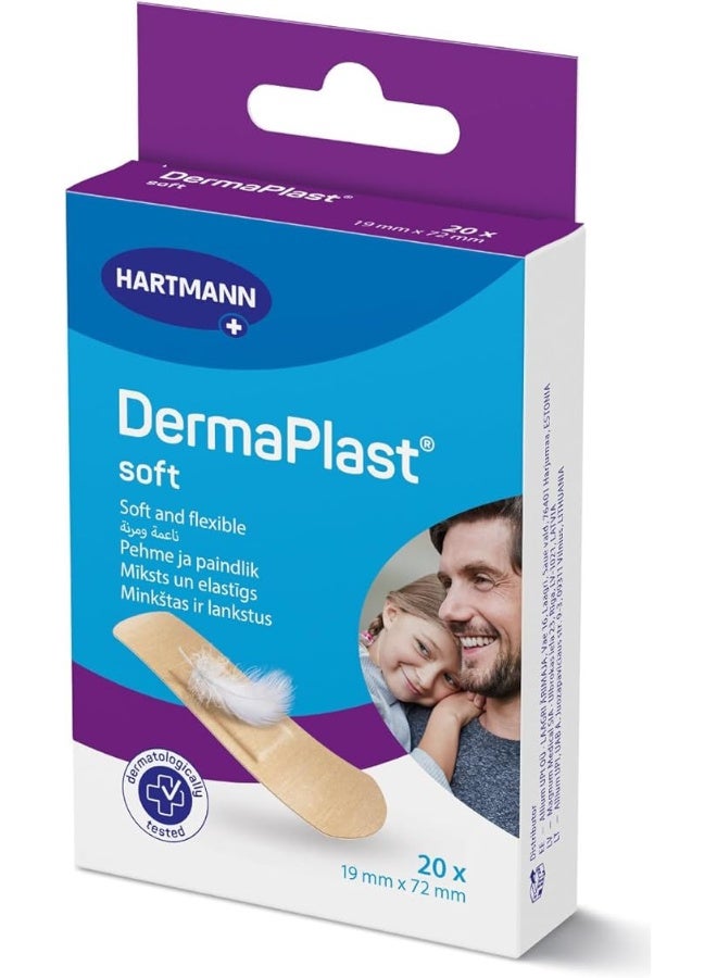 DERMAPLAST لصقات ديرما بلاست الناعمة 19X72 مم 20 حبة - Image 1
