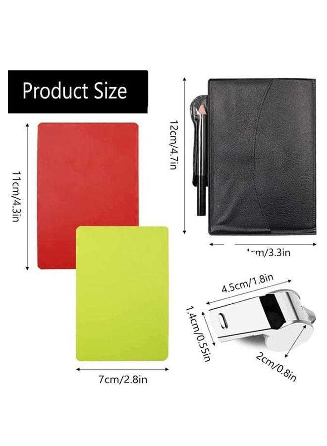 Referee Cards Set-Football Red And Yellow Cards & Whistle Referee Red And Yellow Cards, Referee Equipment Match Recording Tool Pencil Wallet Scoresheets Accessories for Football Soccer Game Sports  - Image 4