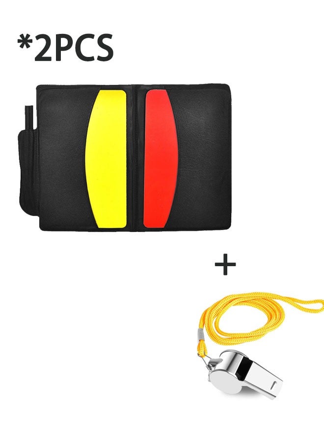 Referee Cards Set-Football Red And Yellow Cards & Whistle Referee Red And Yellow Cards, Referee Equipment Match Recording Tool Pencil Wallet Scoresheets Accessories for Football Soccer Game Sports  - Image 3