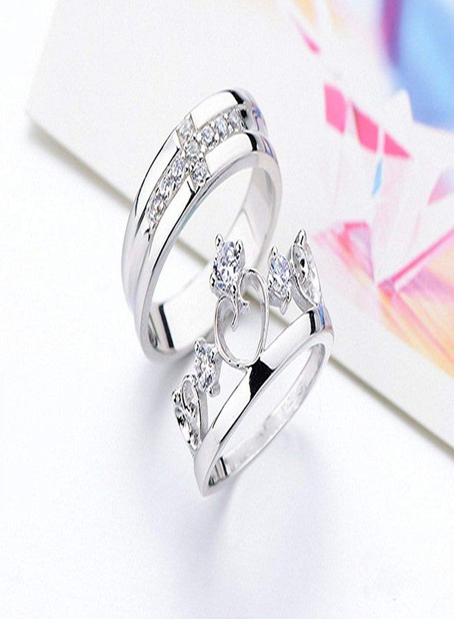 Mahi Rhodium Plated Couple Ring Set With Cubic Zirconia and Crystal for Men and Women FRCO1103032R - Image 3