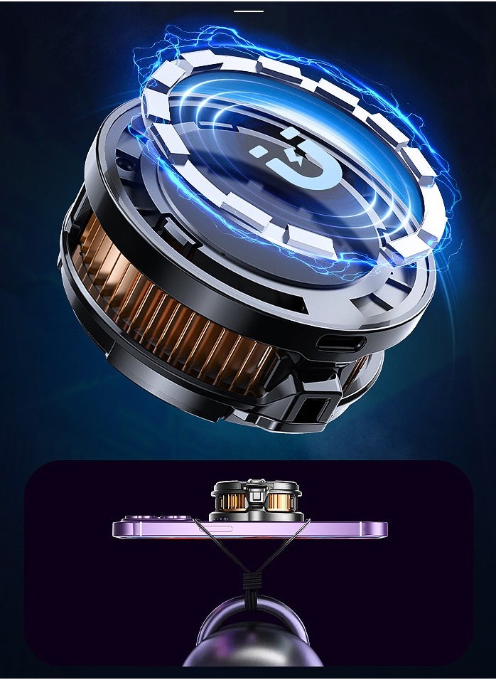 Generic Magnetic Mobile Phone Cooler, Mobile Phone Cooling Fan with Semiconductor Cooling Chip, Mobile Phone Radiator with Temperature Display of Mobile Phone Games, Tiktok Live  - Image 5