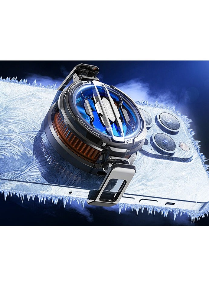 Generic Magnetic Mobile Phone Cooler, Mobile Phone Cooling Fan with Semiconductor Cooling Chip, Mobile Phone Radiator with Temperature Display of Mobile Phone Games, Tiktok Live  - Image 1