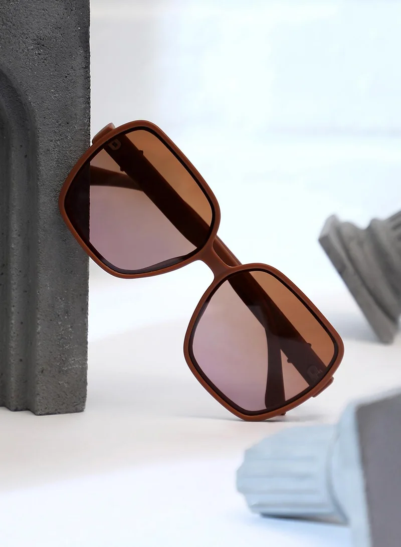 صوص هاوت The Embellished Oversized Sunglasses - Ash Brown