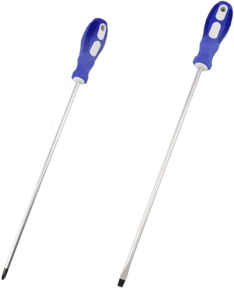Nxtop 12-inch long Screwdriver Magnetic Tip Cross Head Flat Head NO.2 Screwdriver 2pack - Image 1