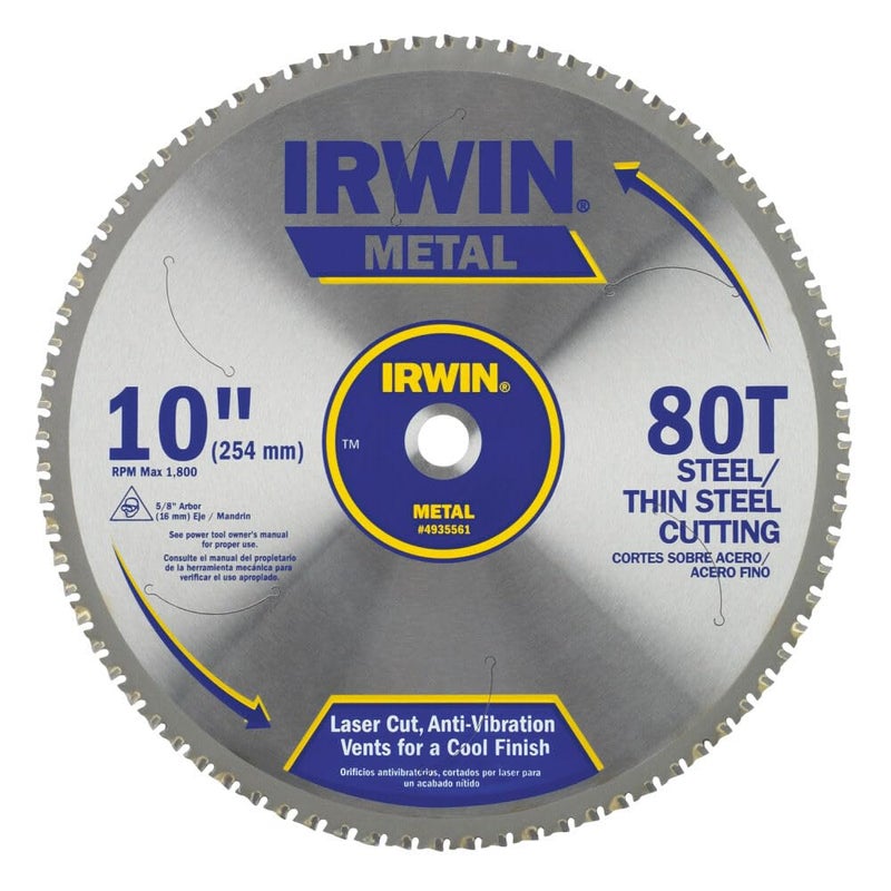 IRWIN Tools Metal-Cutting Circular Saw Blade, 10-inch, 80T (4935561) - Image 2