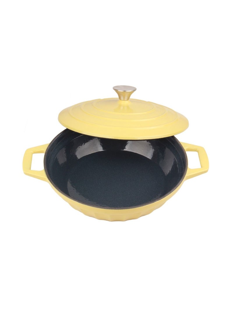VAV - Dutch Oven Shallow Casserole Braiser Pan 28cm-Yellow - Image 1